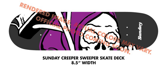 SUNDAY CREEPY SWEEPER SKATEDECK 8.5" BLACK/PURPLE